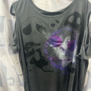Edgy Gray and Purple Graphic Tee